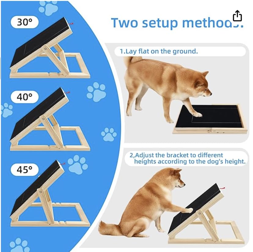 Dog Nail Scratch Board - with Treat Draw- Dog Scratch Pad for Nails – Durable Wooden Nail Filing Board with Treat Drawer (All Breeds, Adjustable)